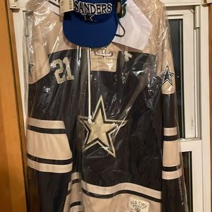 Deion Sanders hockey style jersey rare piece with a starter cap from the 90s